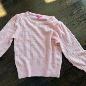 lilly pulitzer eda sweater pink blossom sz l